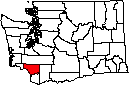 Cowlitz County WA small map