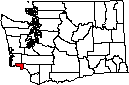 Wahkiakum County WA small map